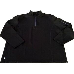 Untuckit Mens 2XL  1/4 Zip Long Sleeve Performance Shirt Black Arm Pocket  XXL